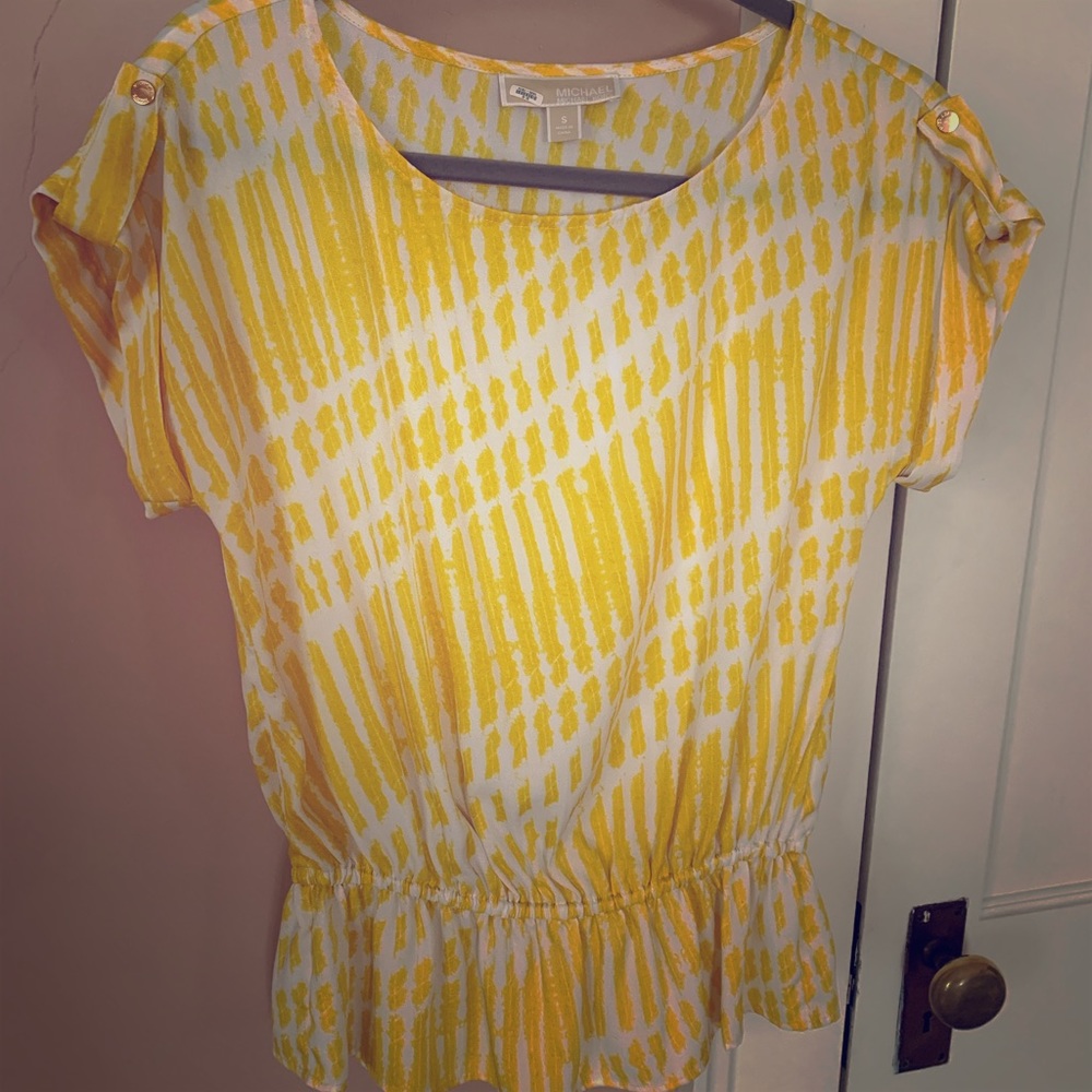 Michael Kors shortsleeve peplum blouse size small